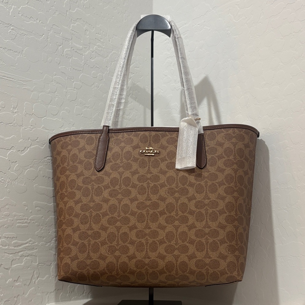 Coach Tan Signature Tote Bag